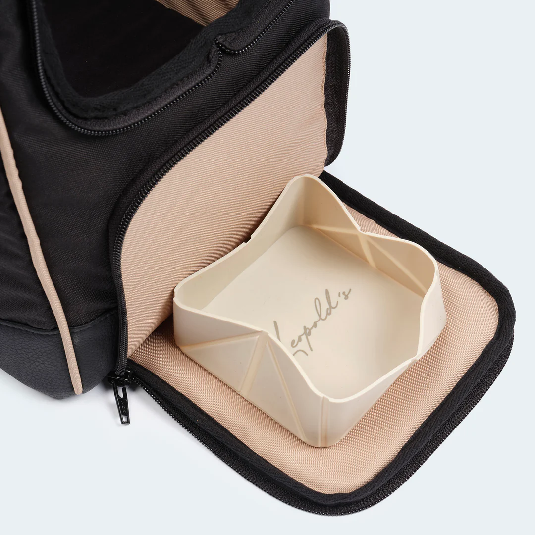 Leopold's Finest Flugtasche für Dackel und kleine Hunde mit orthopädischer Matratze schwarz