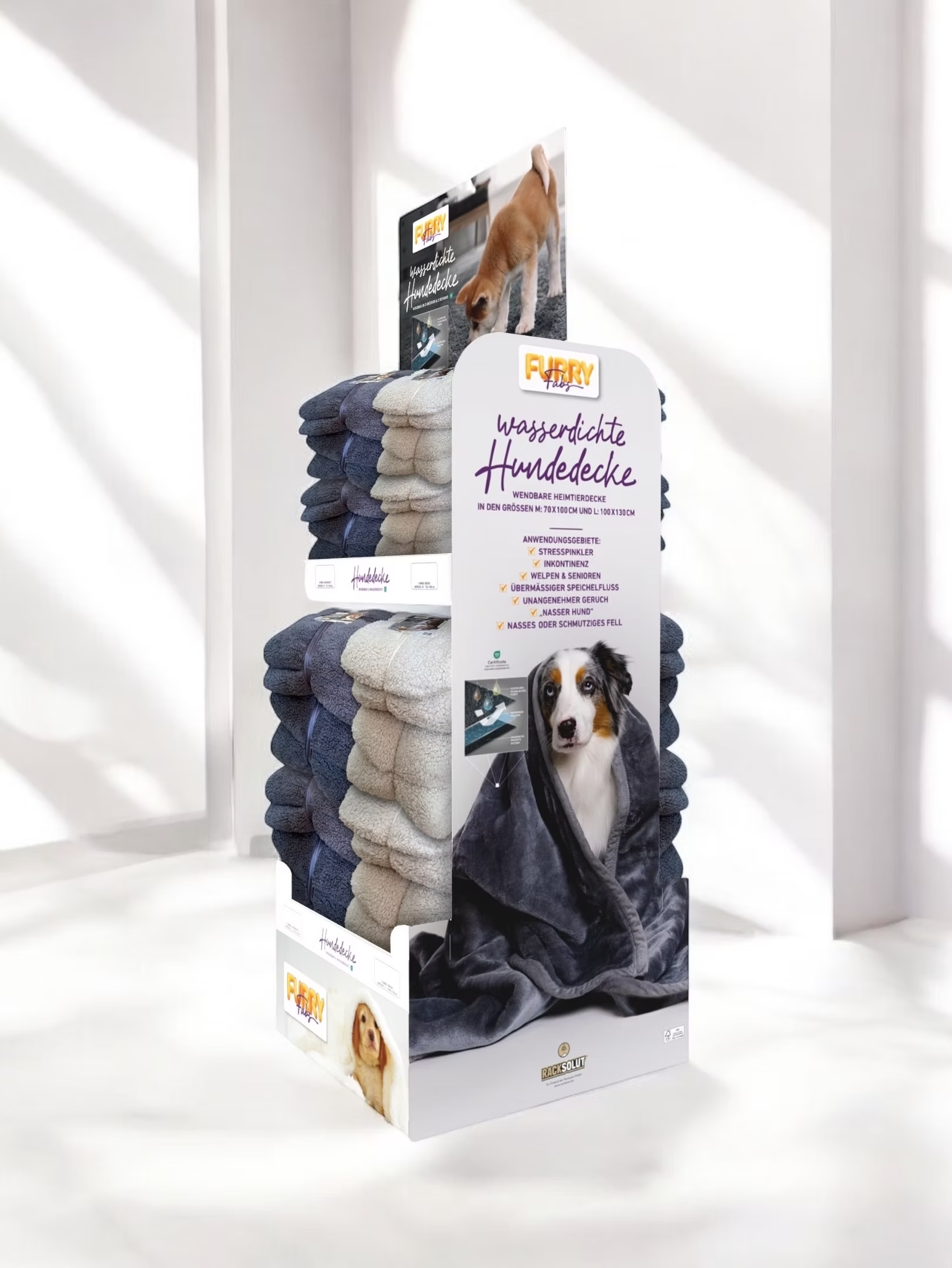 Furry Fabs Wasserdichte Hundedecke Flanell