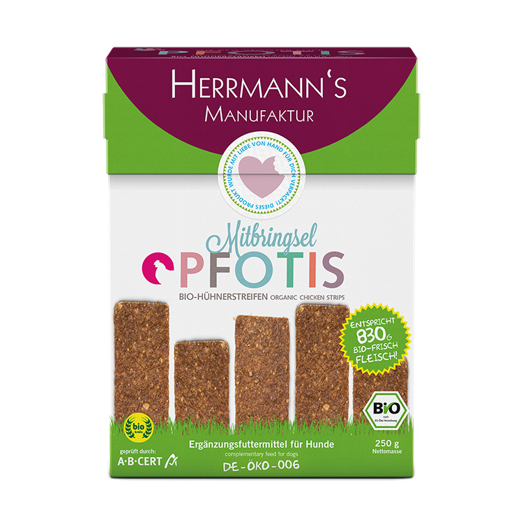 Herrmanns Pfoties Bio-Hühnerstreifen 250g
