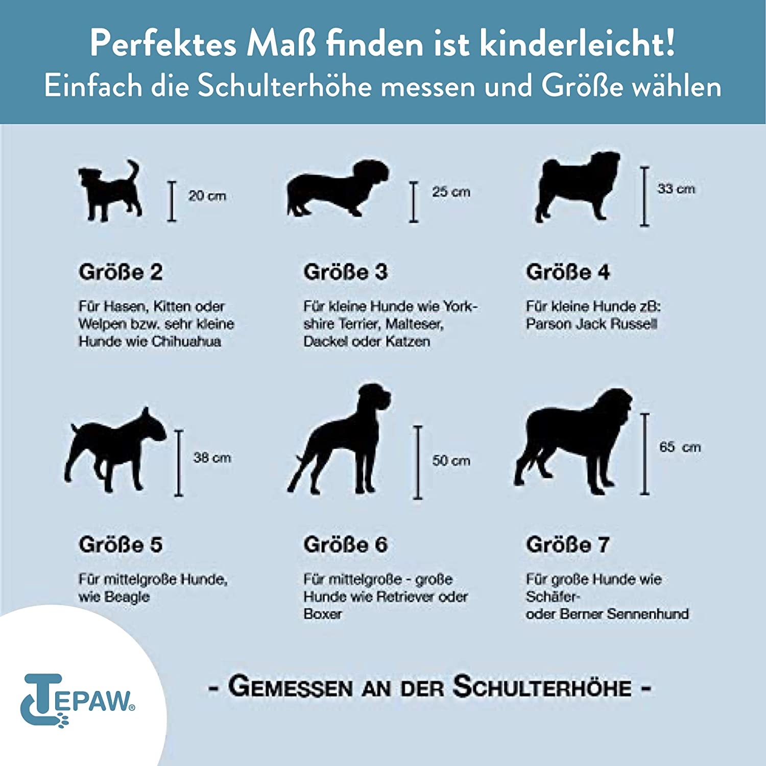 Tepaw Halskragen für Hunde blau