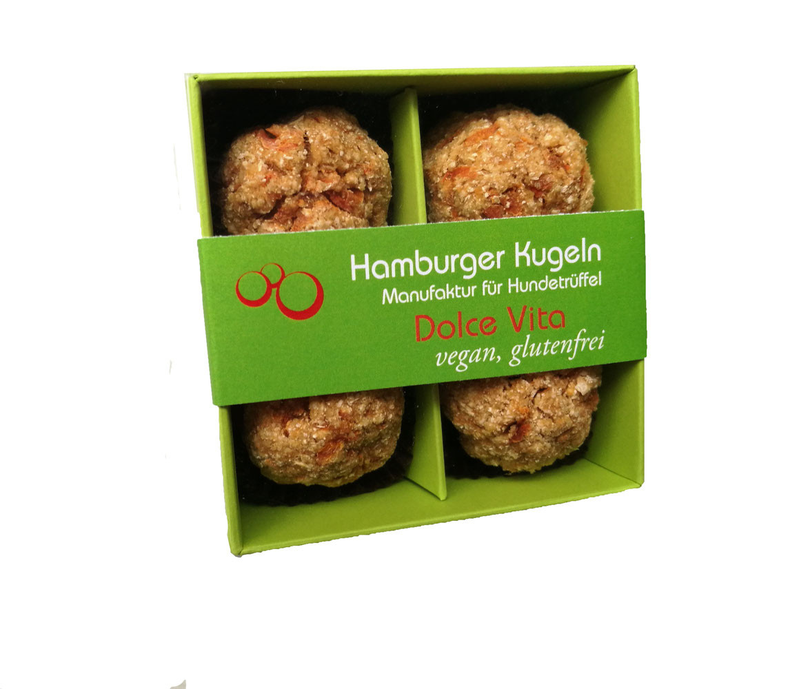 Hamburger Kugeln 4er Geschenkschachtel Dolce Vita vegan, getreidefrei 50g