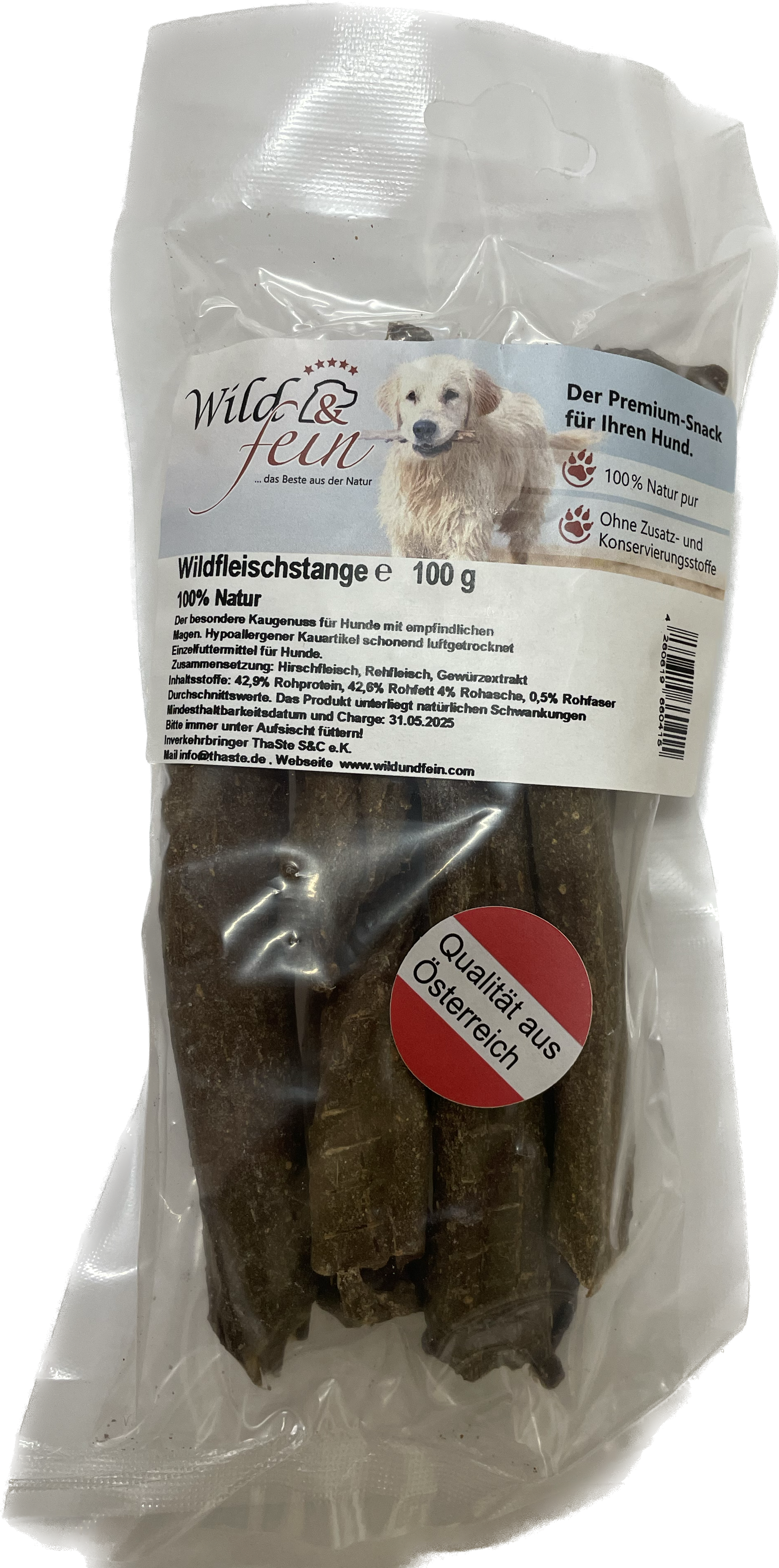 Wild & Fein Wild Fleischstange ca.15cm 100g