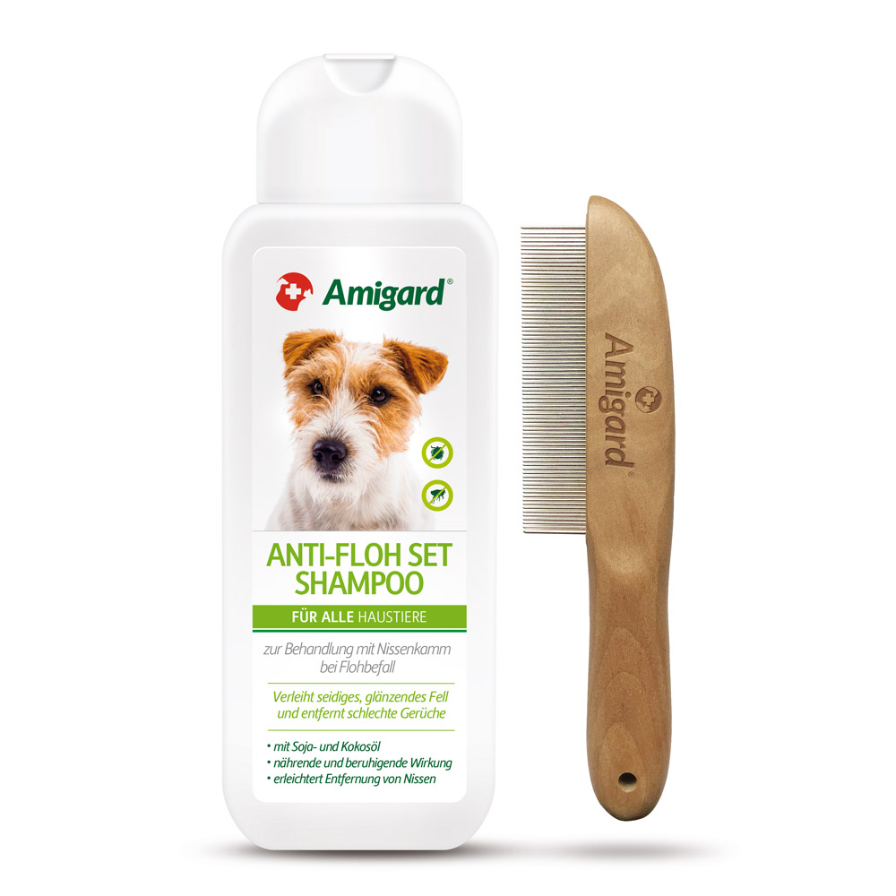 Amigard Anti-Floh Set (Spezialshampoo und Nissenkamm)