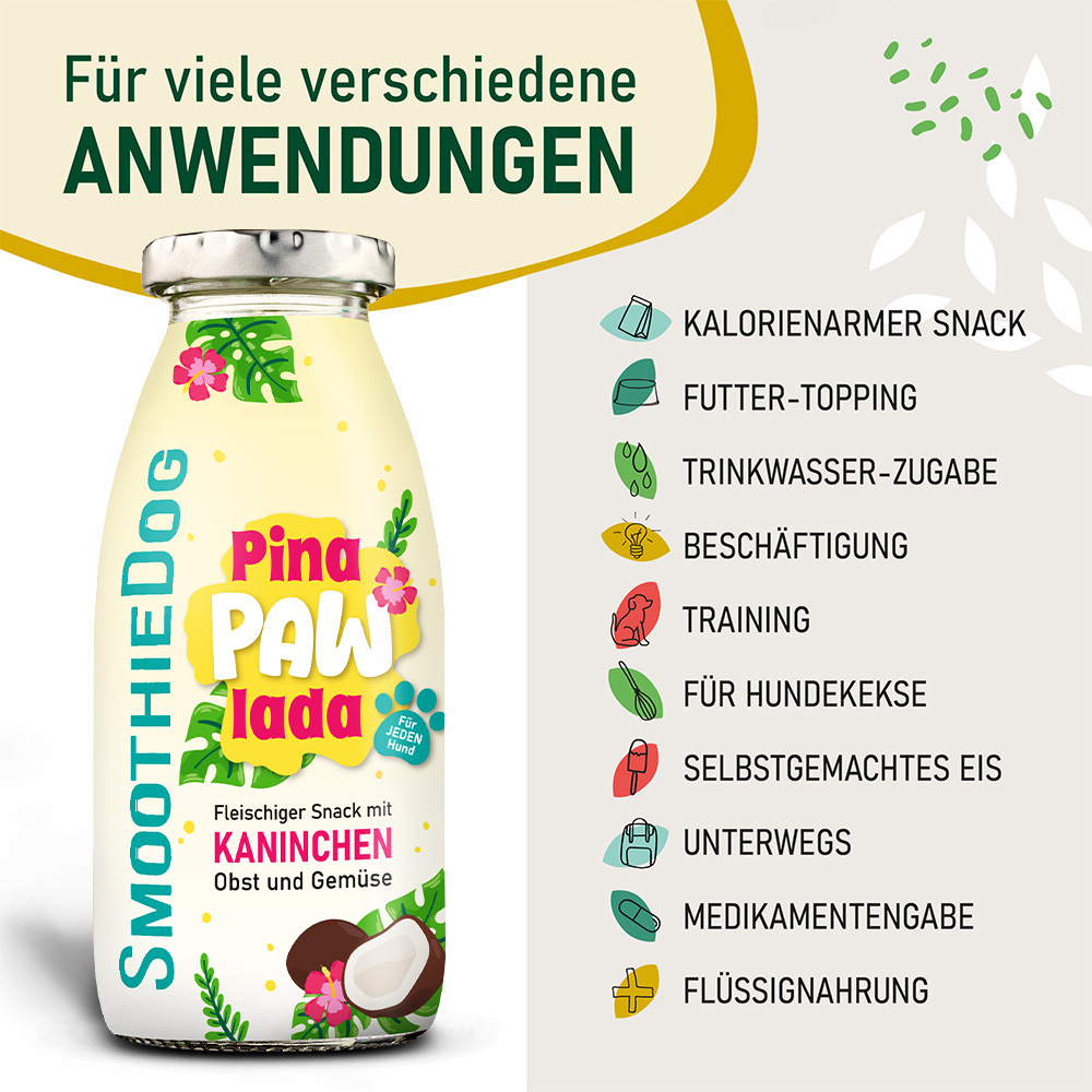 SmoothieDog Summer-Edition PinaPawLada 250ml (Limited Edition 2025)