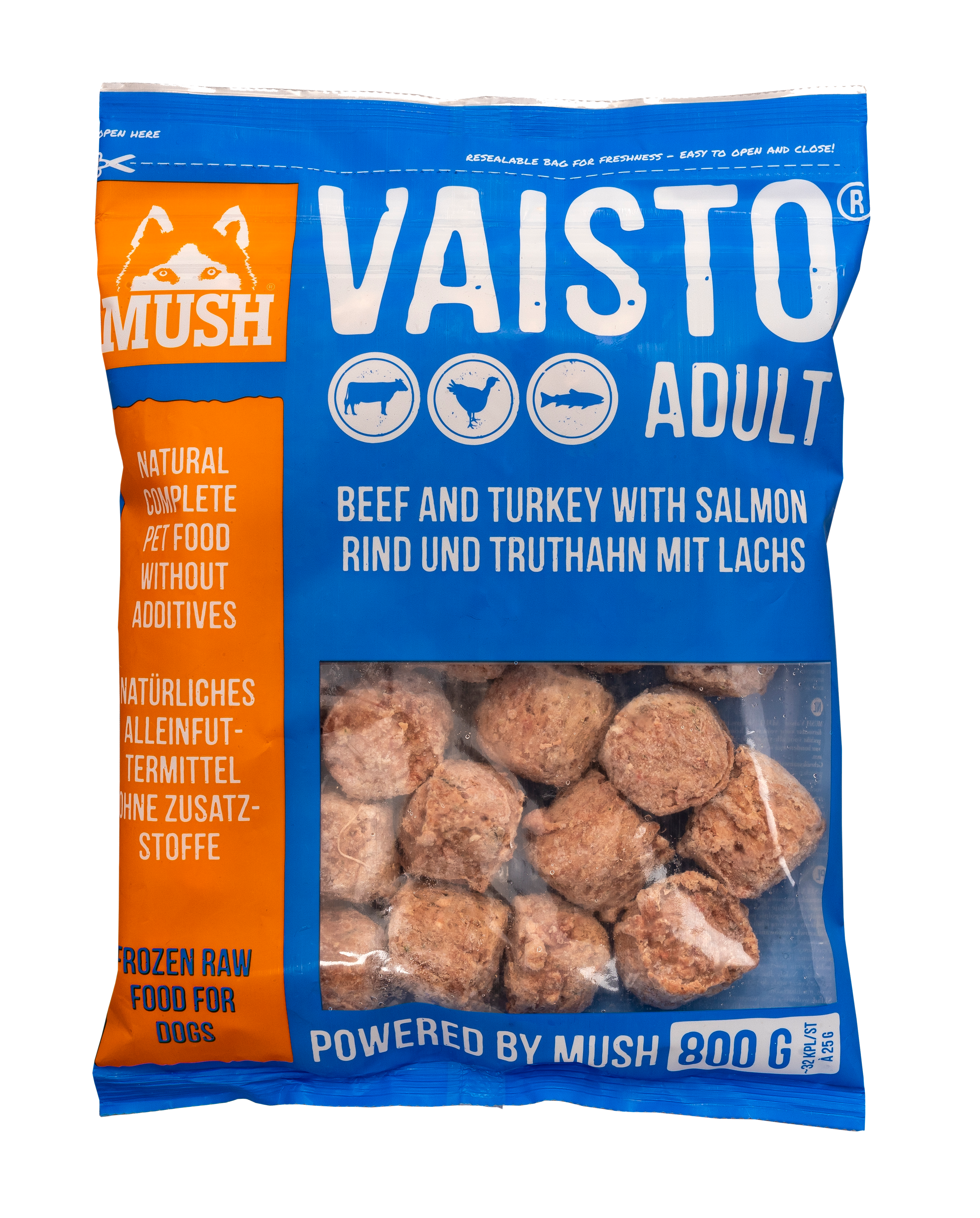 MUSH B.A.R.F Vaisto® ADULT Rind-Pute-Lachs (blau)