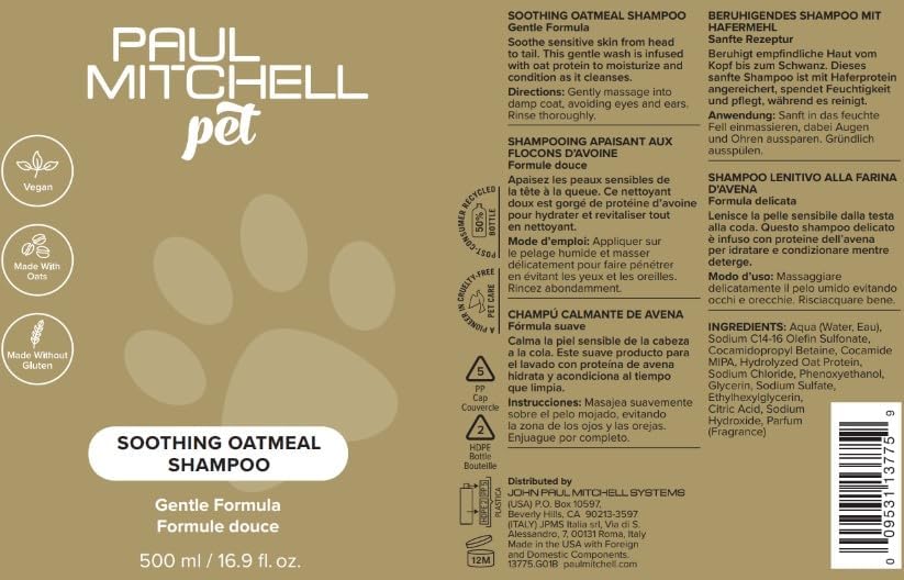 John Paul Pet® Soothing Oatmeal Shampoo 500ml