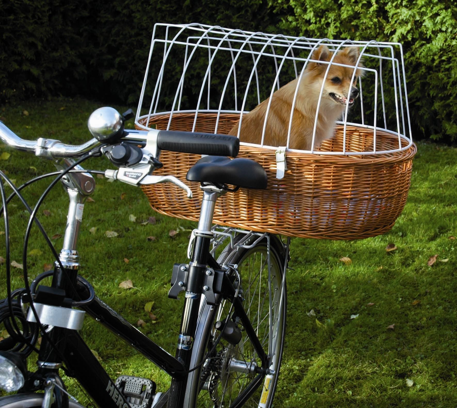 Aumüller Fahrrad-Tierkorb weiß; Gepäckträgermontage 74x51x24/48cm