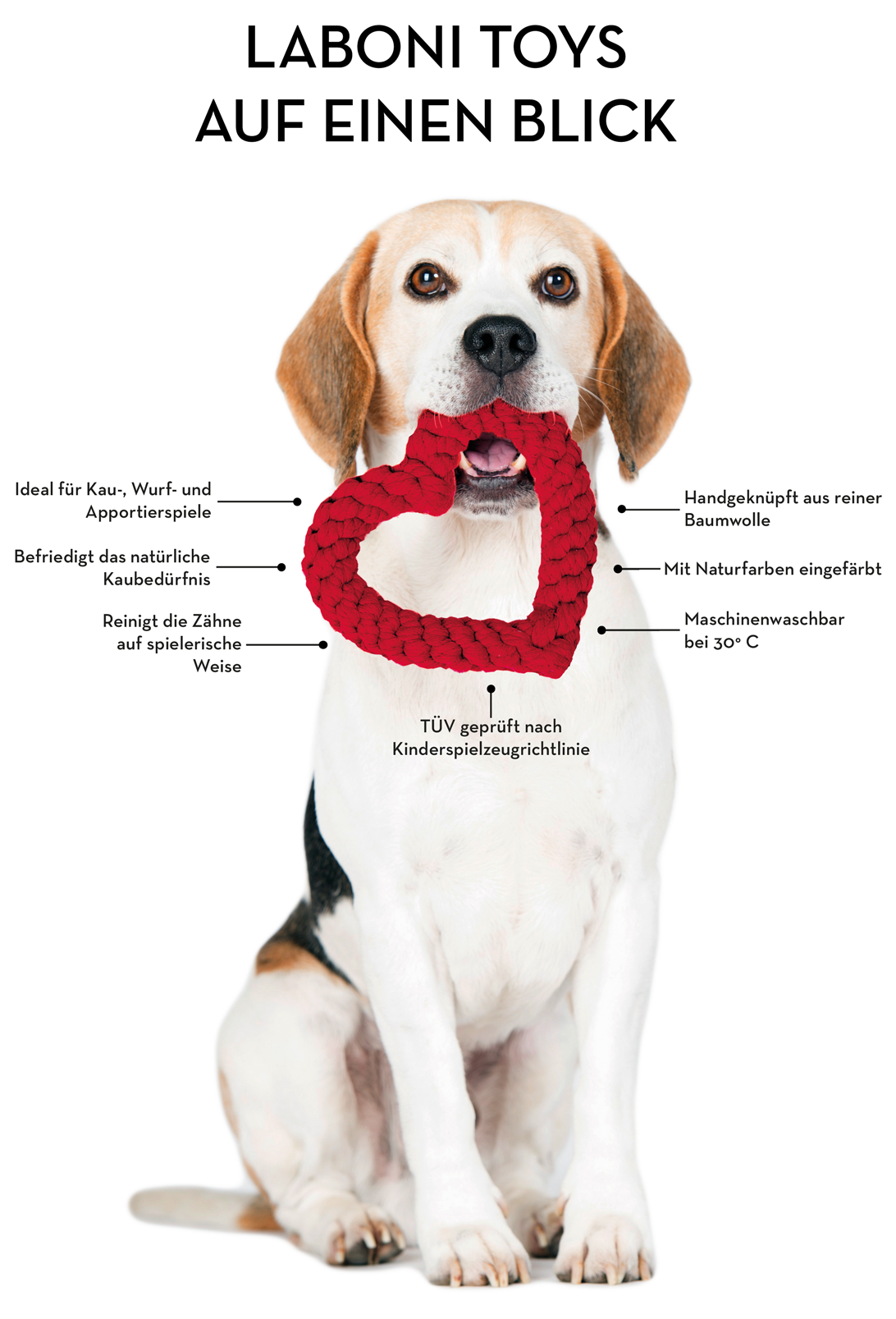 Laboni Hundespielzeug Heinrich Hase hellbraun 22cm