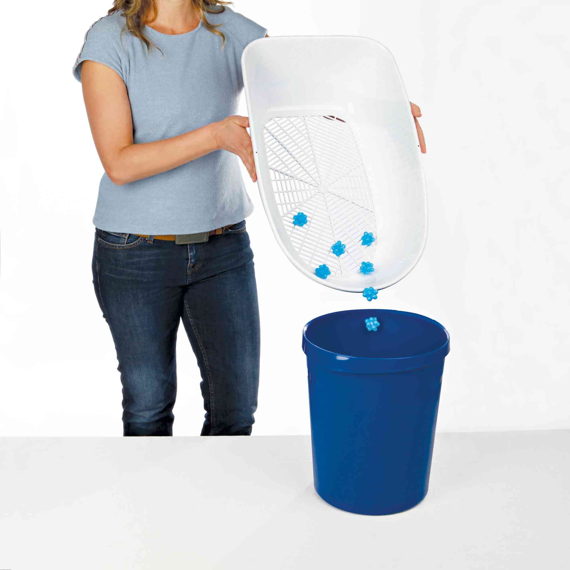 Trixie Katzentoilette Berto, mit Trennsystem 39 × 22 × 59cm, blau/dunkelblau/granit