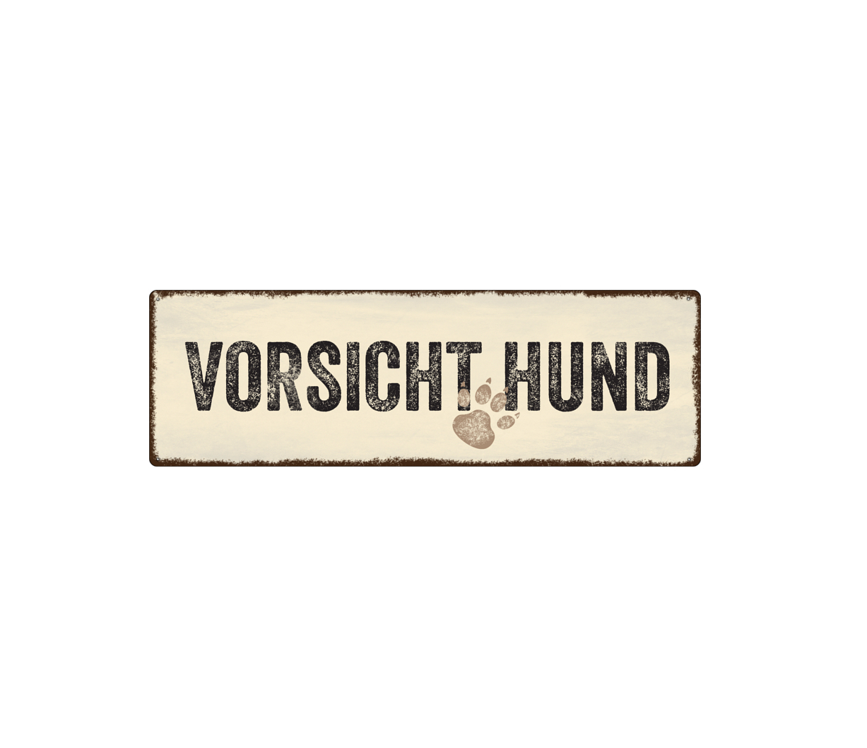 Interluxe Metallschild 29x9cm "Vorsicht Hund"