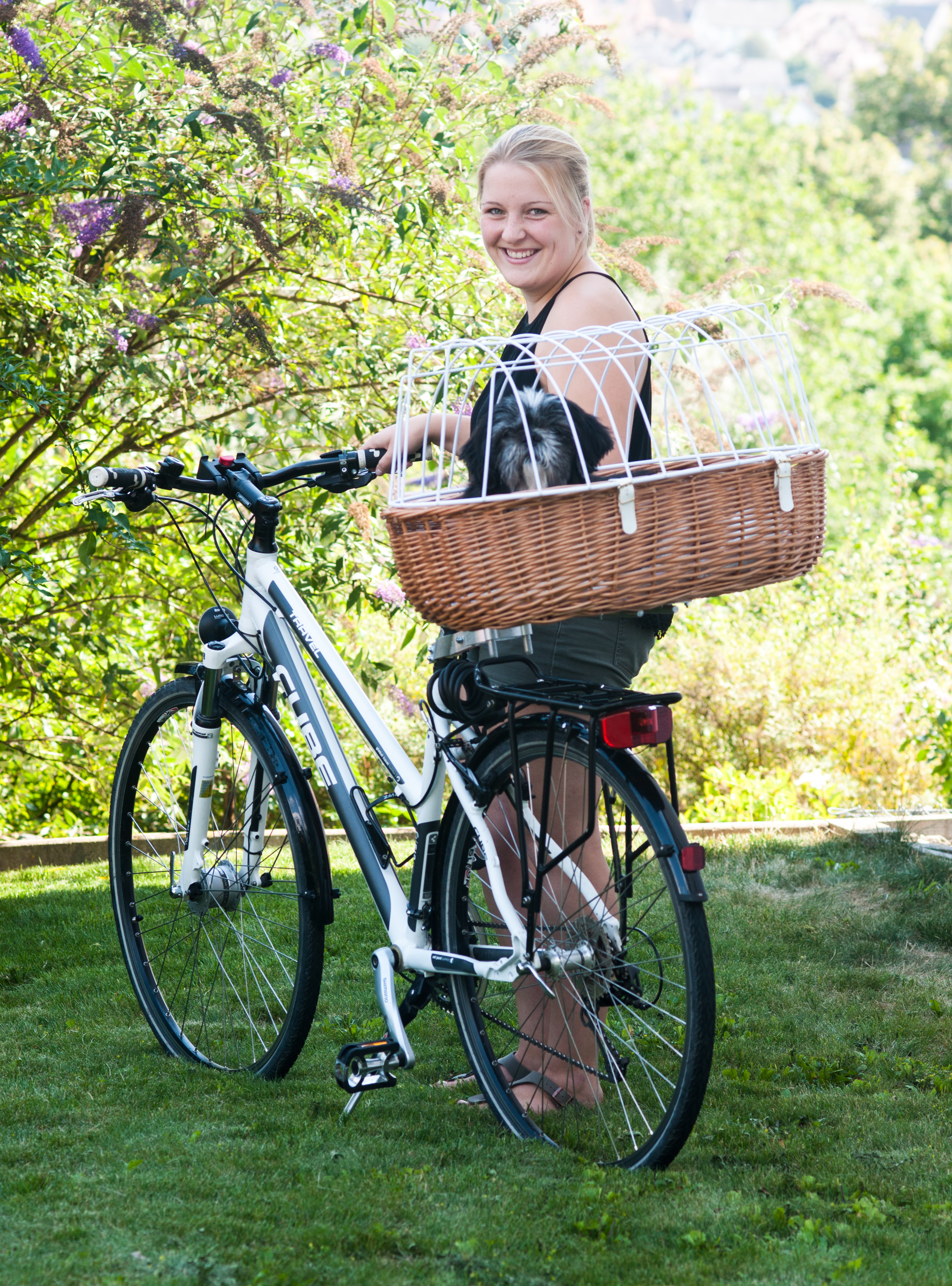 Aumüller Fahrradkorb Rahmenmontage hinten gesottene Weide