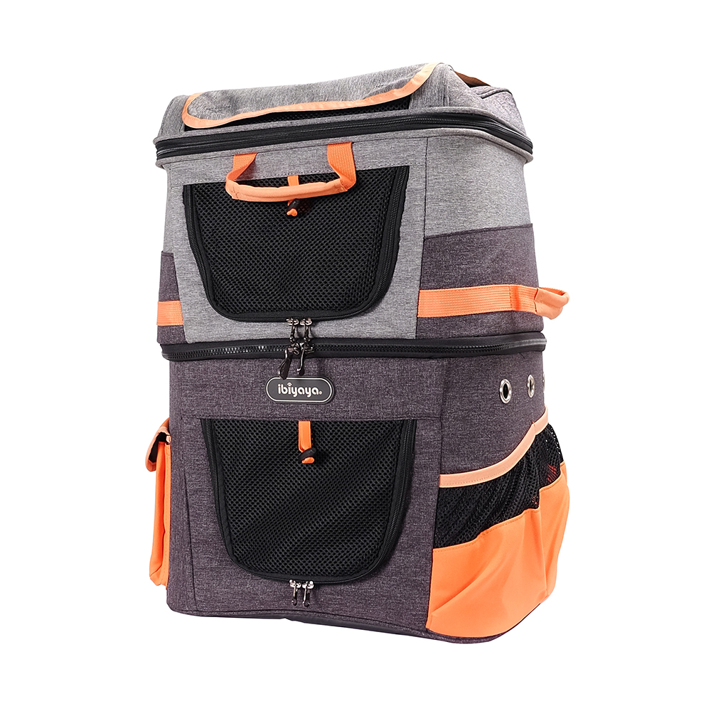 Ibiyaya® Hunderucksack Two Tier Backpack orange