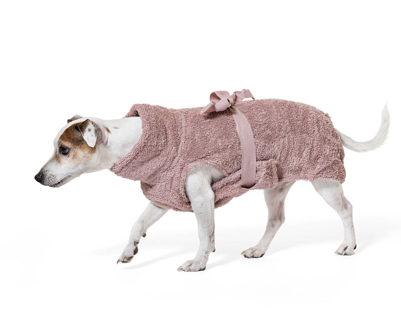 Lill's Hundebademantel aus Bio-Baumwolle Pink Berry