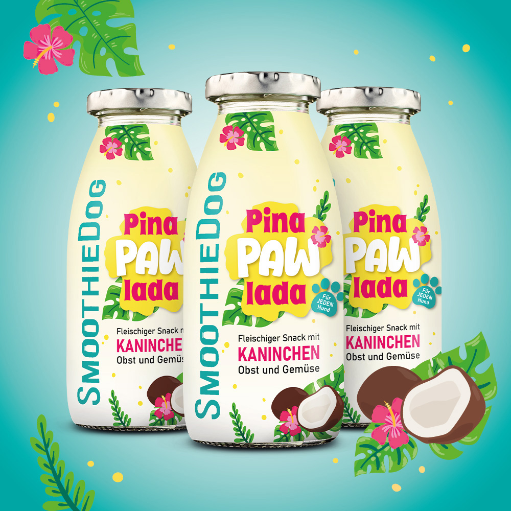 SmoothieDog Summer-Edition PinaPawLada 250ml (Limited Edition 2025)