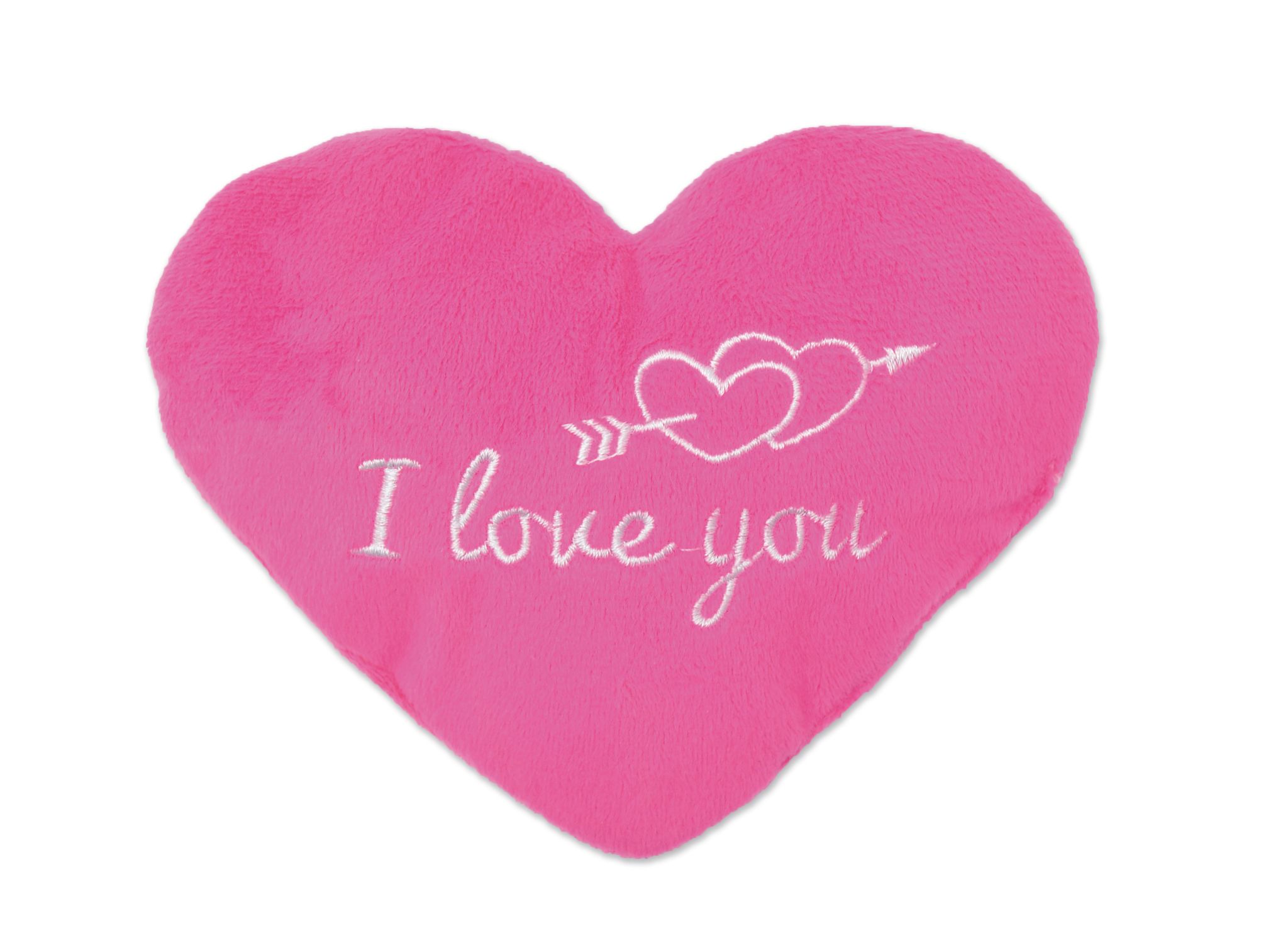 Aumüller I Love You Herz; rosa mit Baldrian und Dinkelspelz, mit Stickereien verziert 14x12x3,5cm