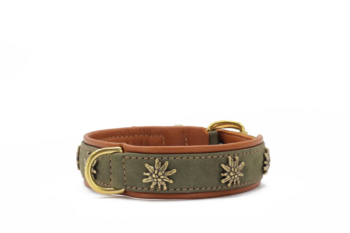 Maul Halsband Bergzauber Edelweiß khaki