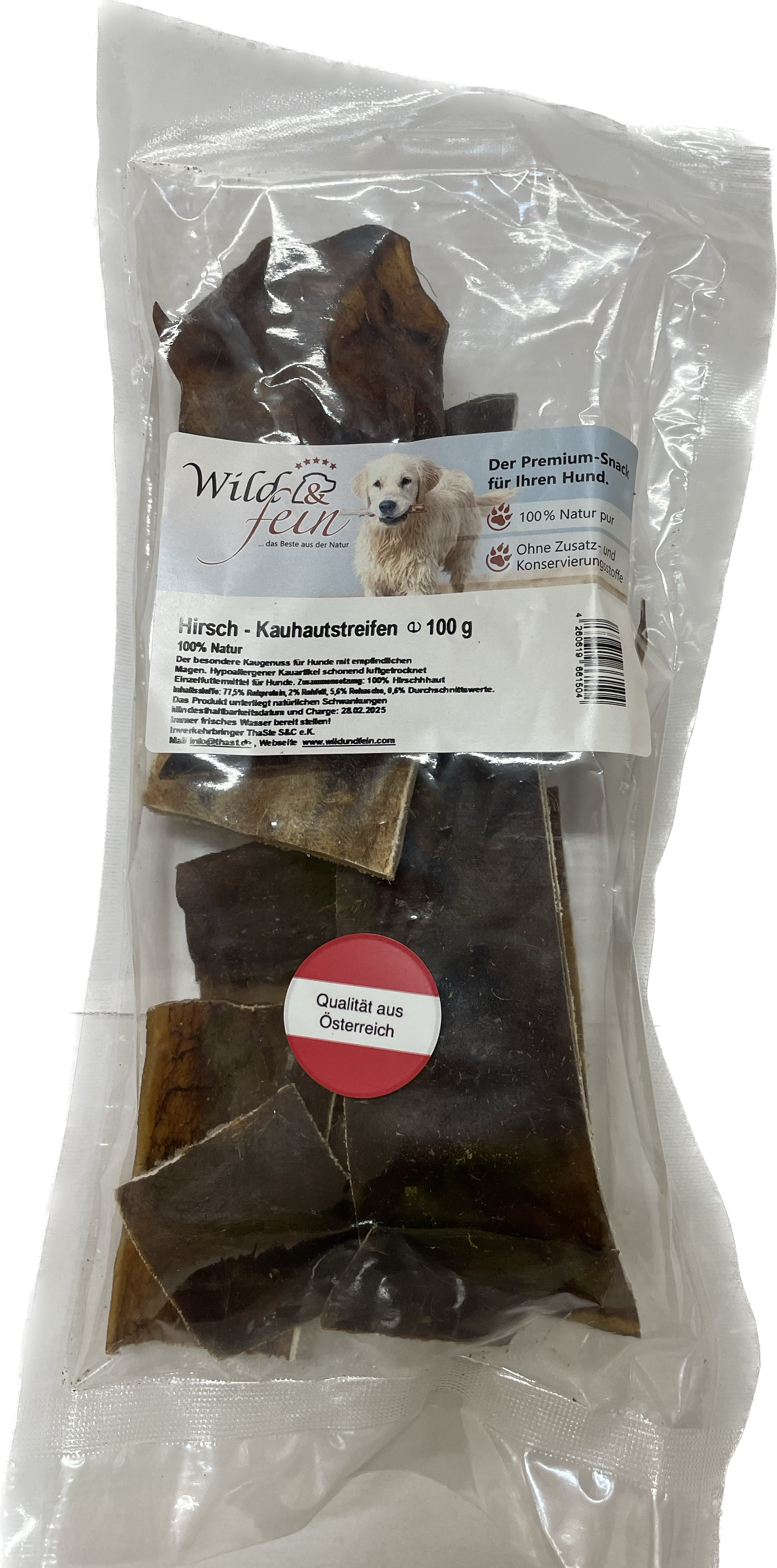 Wild & Fein Hirsch Kauhautstreifen 100g