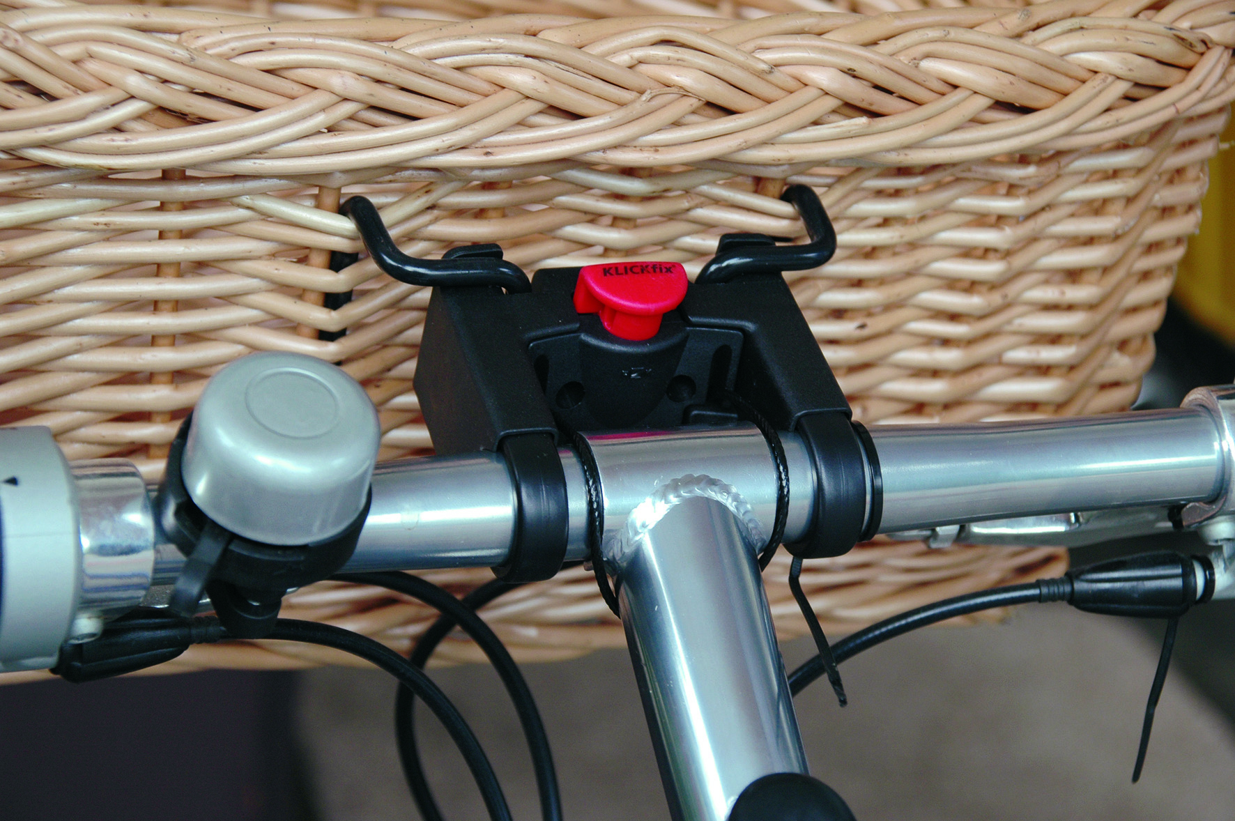 Aumüller Fahrradkorb Lenkermontage mit KLICKfix-System 50x35x18/40cm gesottene Weide