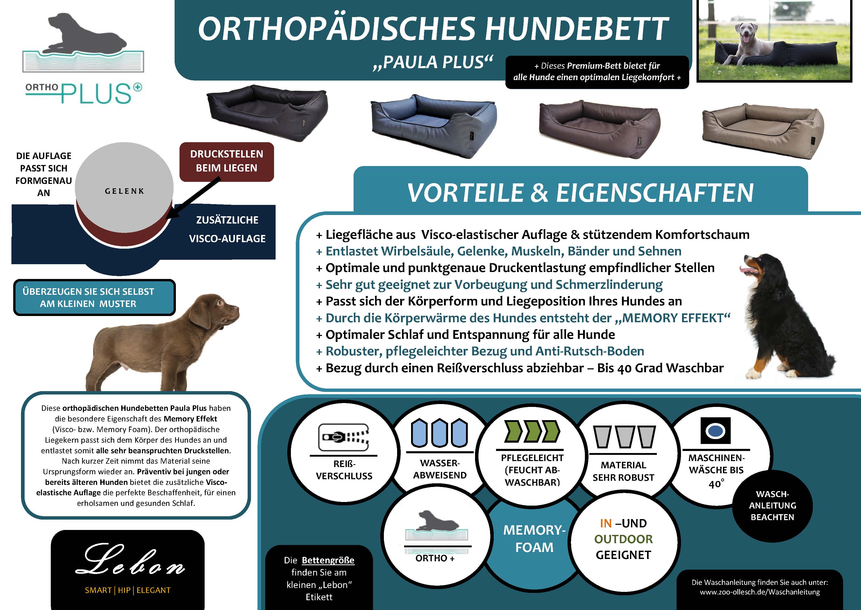 Lebon Hundebett Paula Ortho-PLUS