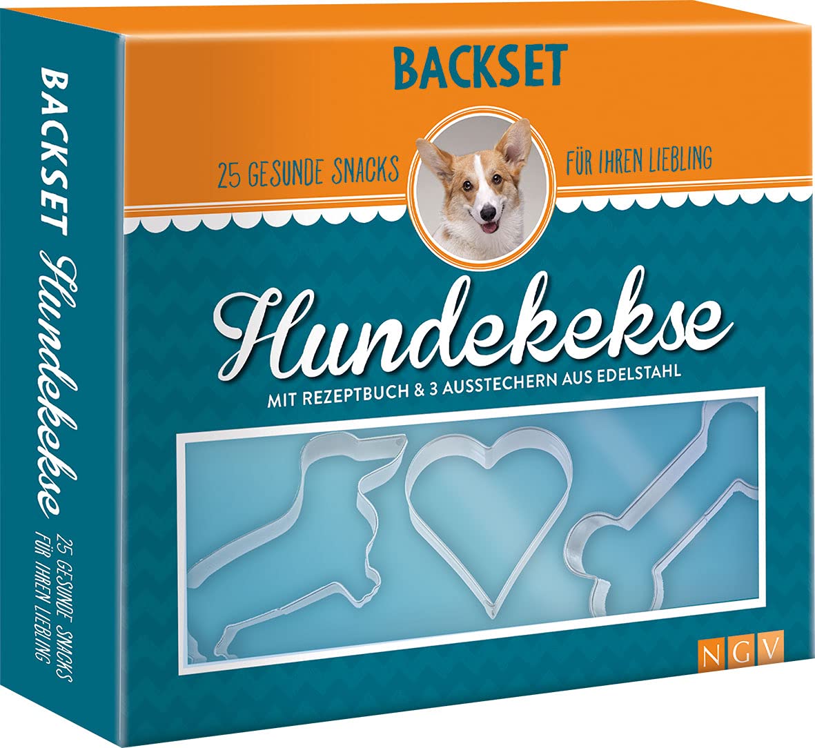 Backset Hundekekse: Buch + 3 Ausstecher aus Edelstahl [Hrsg. Naumann & Göbel]