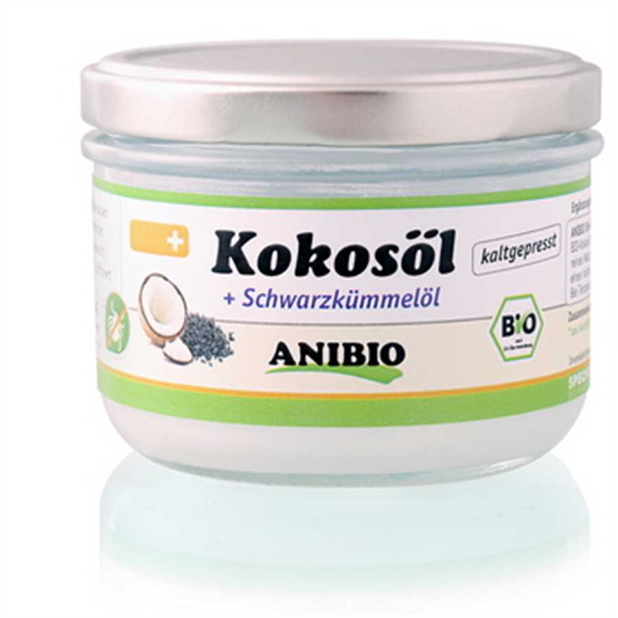 Anibio Kokosöl mit Schwarzkümmel im Glas