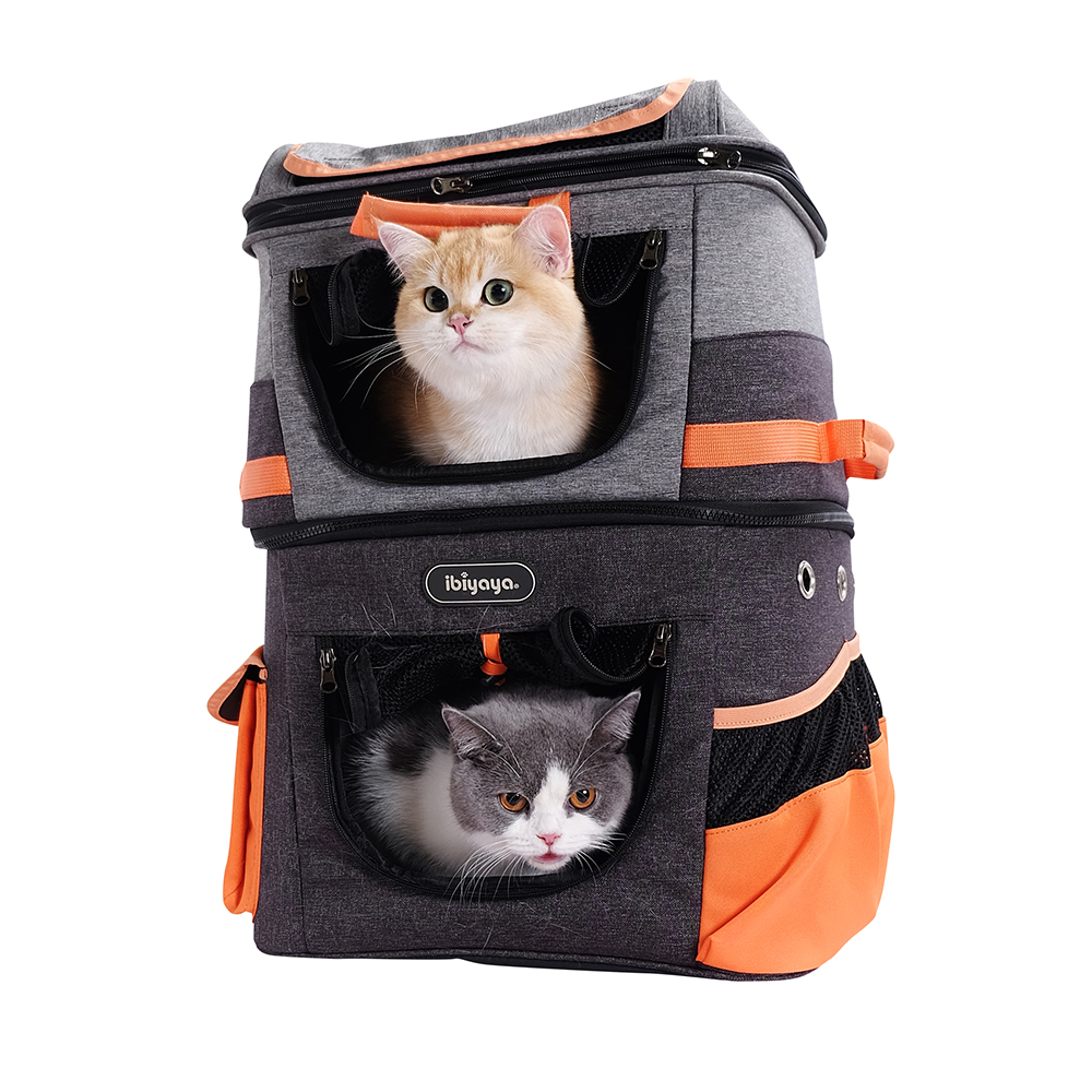 Ibiyaya® Hunderucksack Two Tier Backpack orange