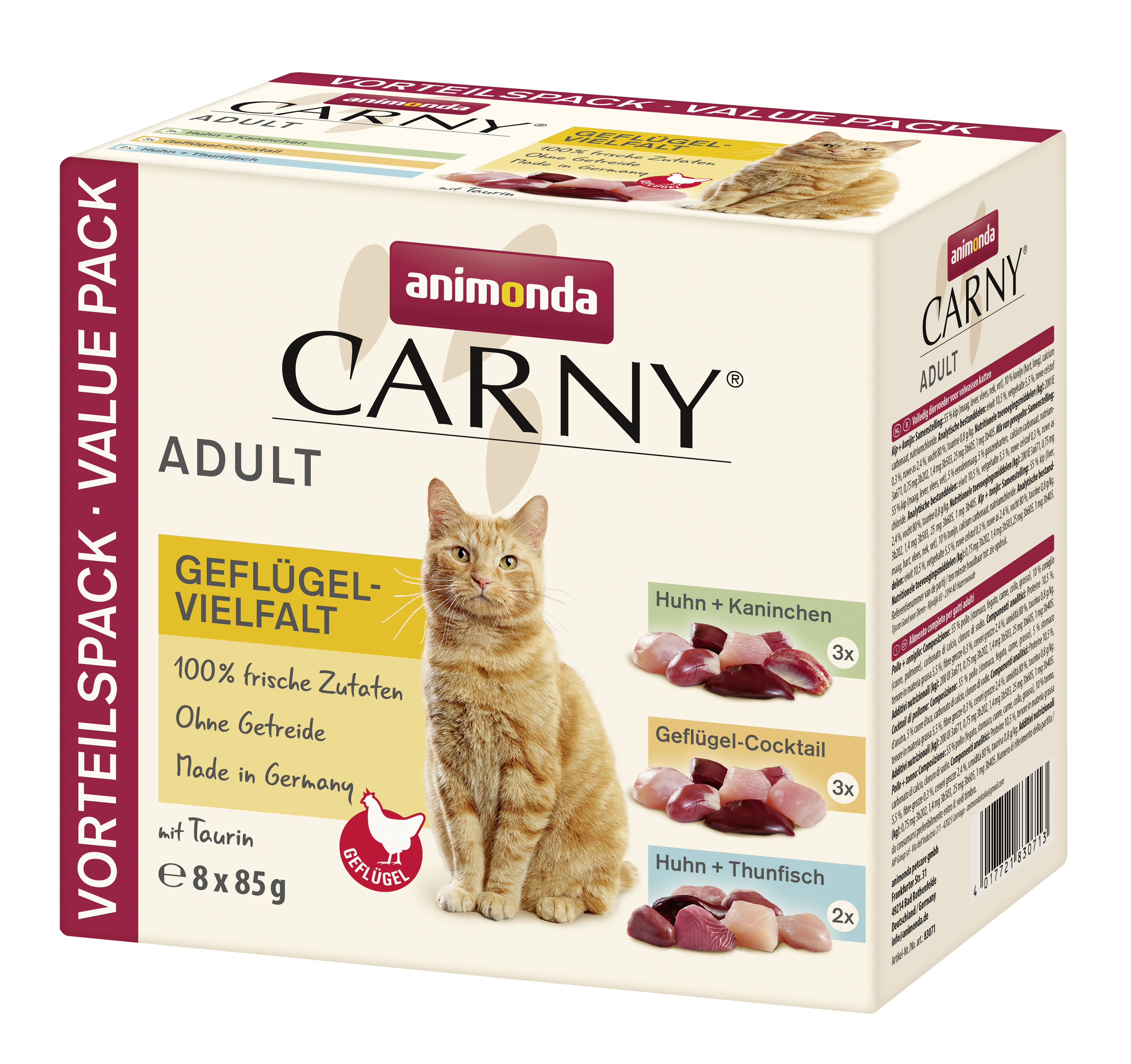 Animonda Katze Carny Pouch Geflügel-Mix 8x85g