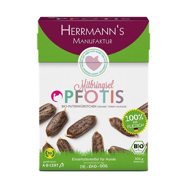 Herrmanns Pfoties Bio-Putenwürstchen 300g
