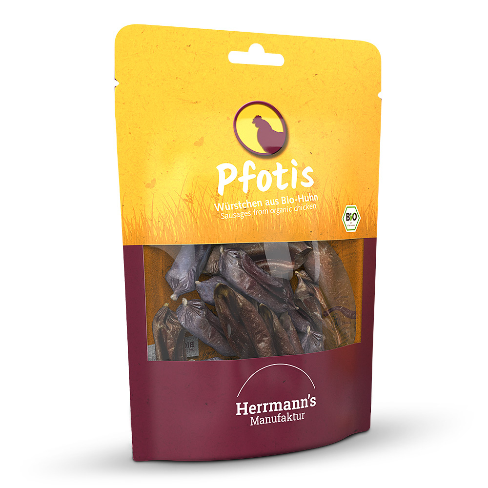 Herrmann's Pfotis Würstchen aus Bio-Huhn 80g