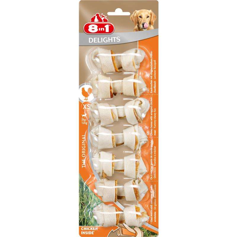 8in1 Delights Kauknochen 7 Stück, Größe XS