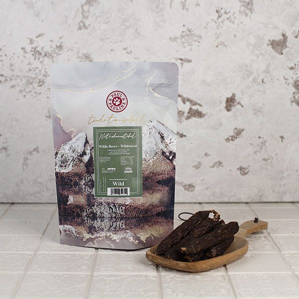 Paul & Paulina "Wilde Beere" Wildwurst mit Minze & Kokos 200g