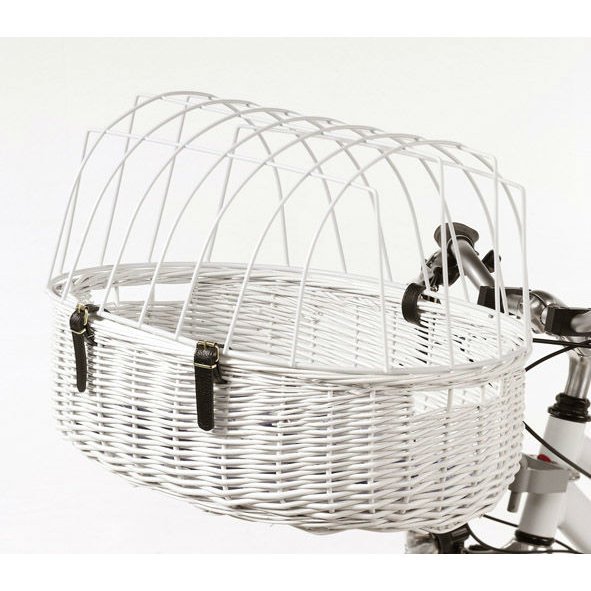 Aumüller E-Bike fähiger Fahrradkorb Maxi mit Steuerkopfmontagesystem 167; weiße Hochglanzlackierung 70x46x18/40cm