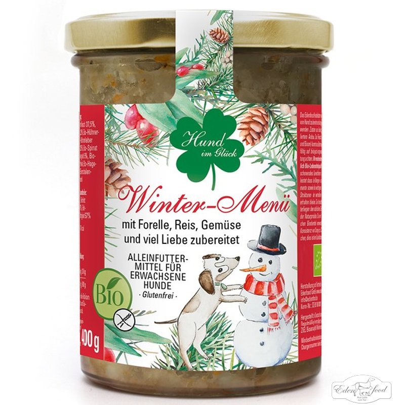 Edenfood "Hund im Glück" Wintermenü Forelle 370g (Limited Edition)