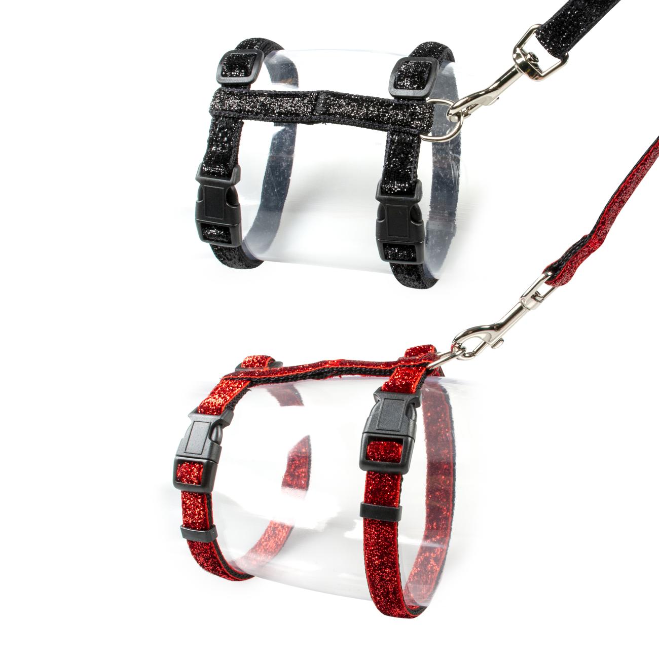 ebi Duvo+ Big Cat Walking Set Glitter 30-50cm / 12mm - 125cm Black/Red