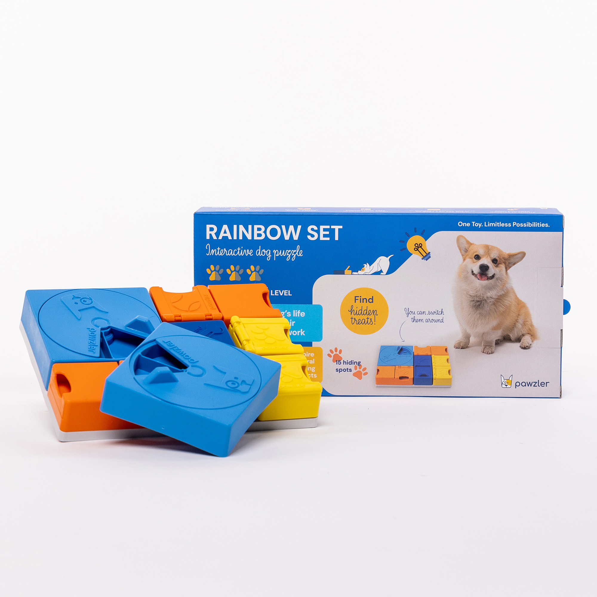 Pawzler interaktives Hundepuzzle - Rainbow set - Level 1-3