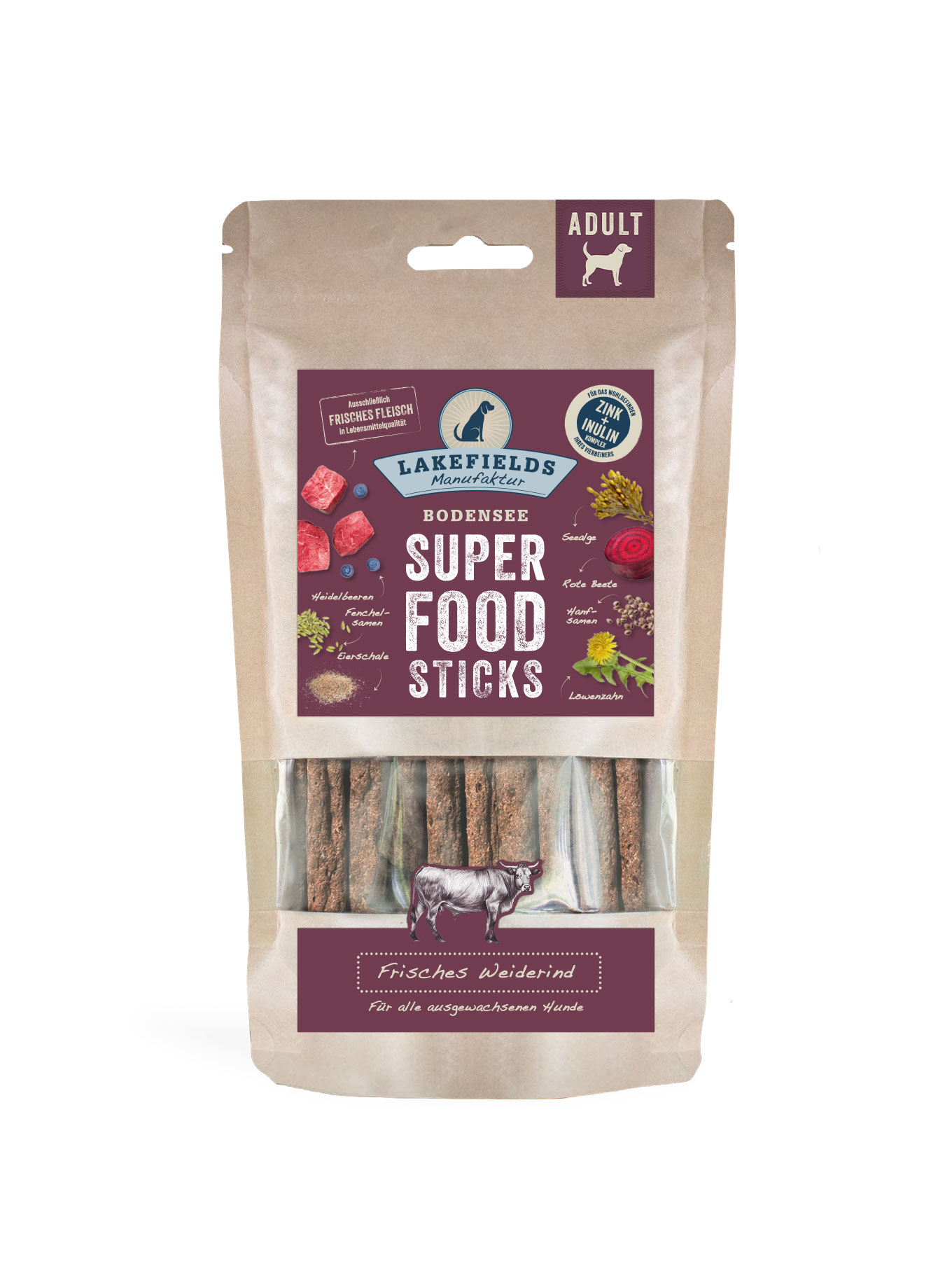 Lakefields SUPERFOOD Premium Sticks Weiderind 130g